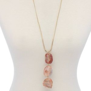 New Coral Natural Stone Snake Chain Necklace